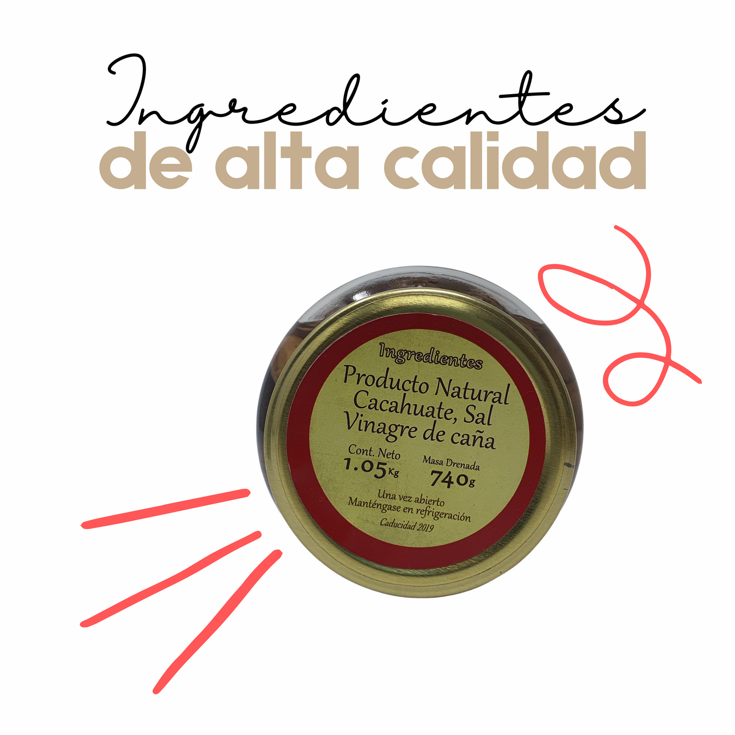 Cacahuates en Vinagre | Sin Cáscara | 900 grs | Gourmet | Tradicional | Mexpofood