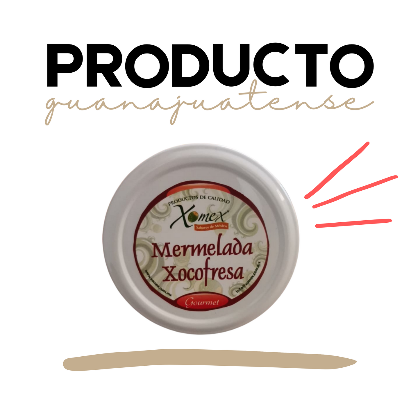 Mermelada de Xocofresa | Xoconostle y Fresa | 100% natural | 900g | Mexpofood