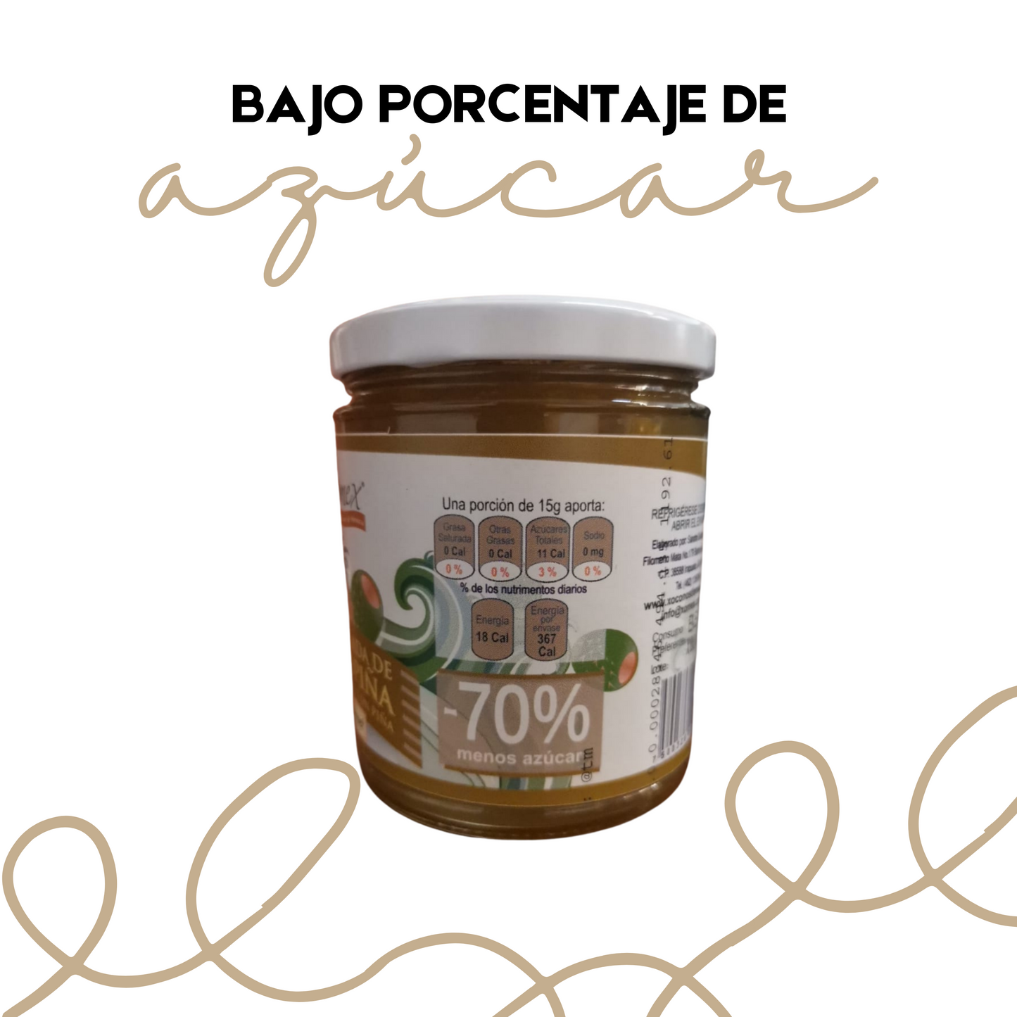 Mermelada de Xocopiña | Xoconostle y Piña | 100% natural | 900g | Mexpofood
