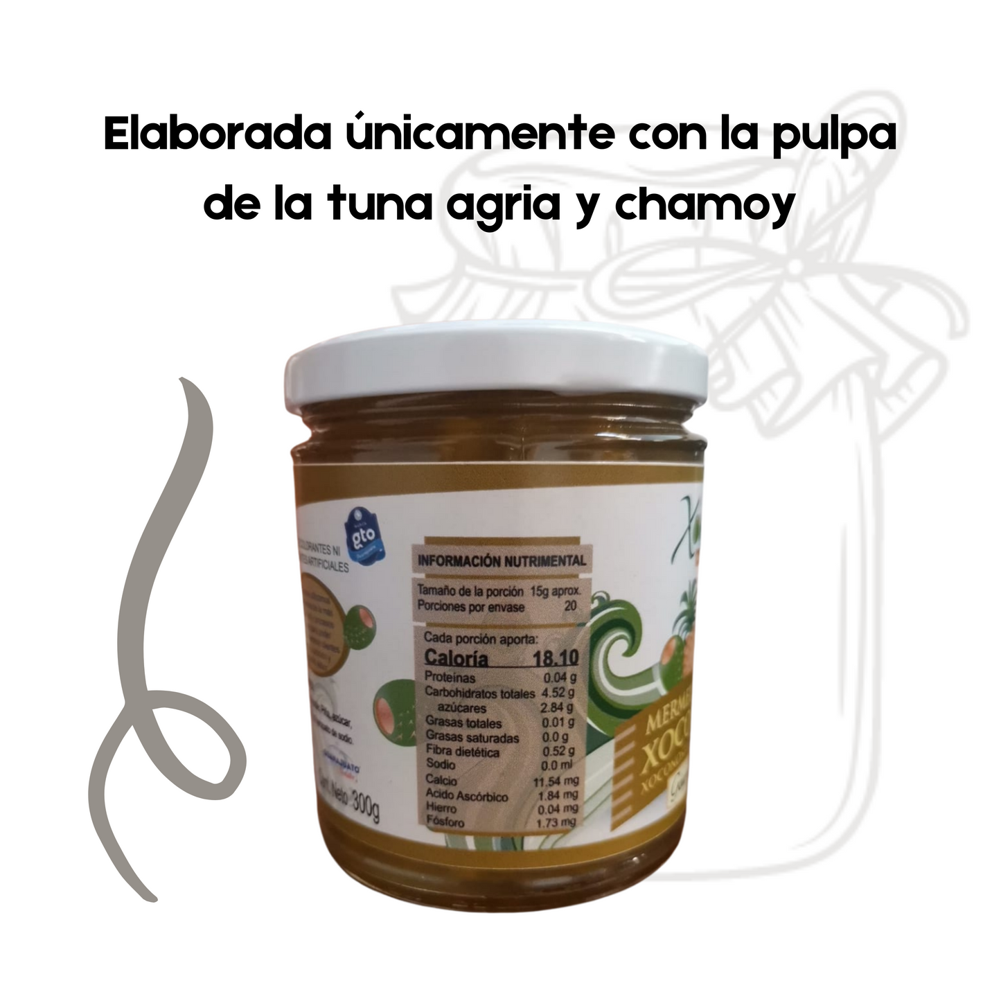 Mermelada de Xocopiña | Xoconostle y Piña | 100% natural | 900g | Mexpofood