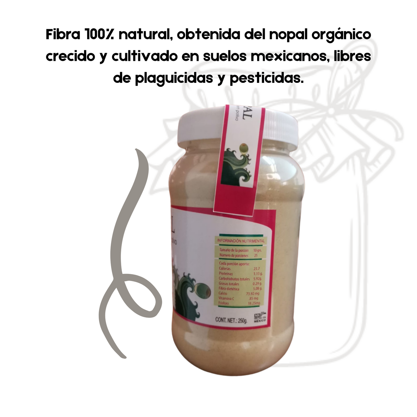 Nopal deshidratado | Polvo | Orgánico | 750g | Mexpofood
