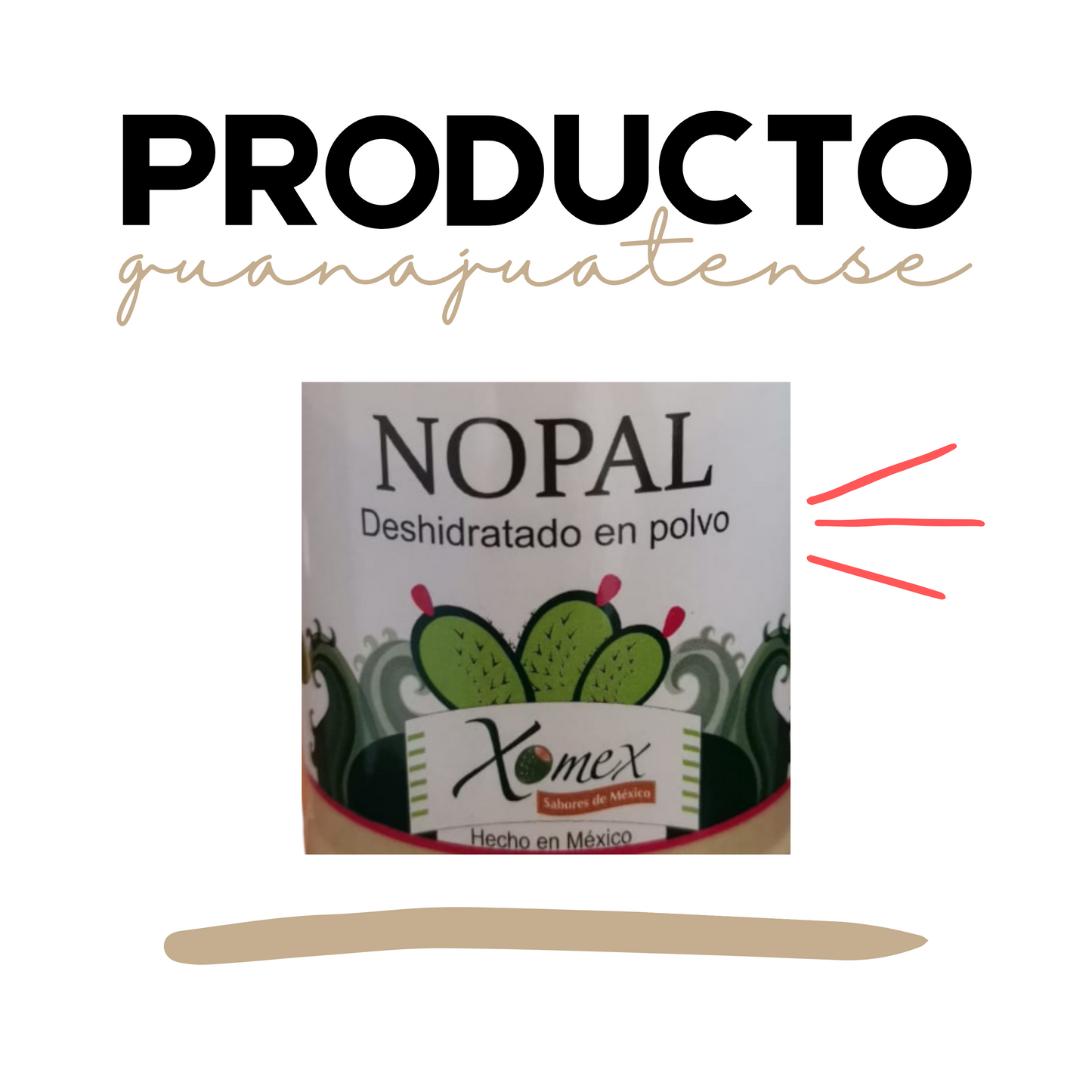 Nopal deshidratado | Polvo | Orgánico | Mayoreo | Mexpofood