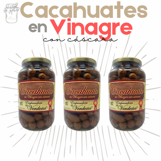 Cacahuates en Vinagre | Con Cáscara | 3 kg | Gourmet | Tradicional | Mexpofood