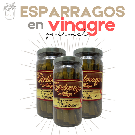 Espárragos en Vinagre | Gourmet | Artesanal | 3 frascos | Mexpofood