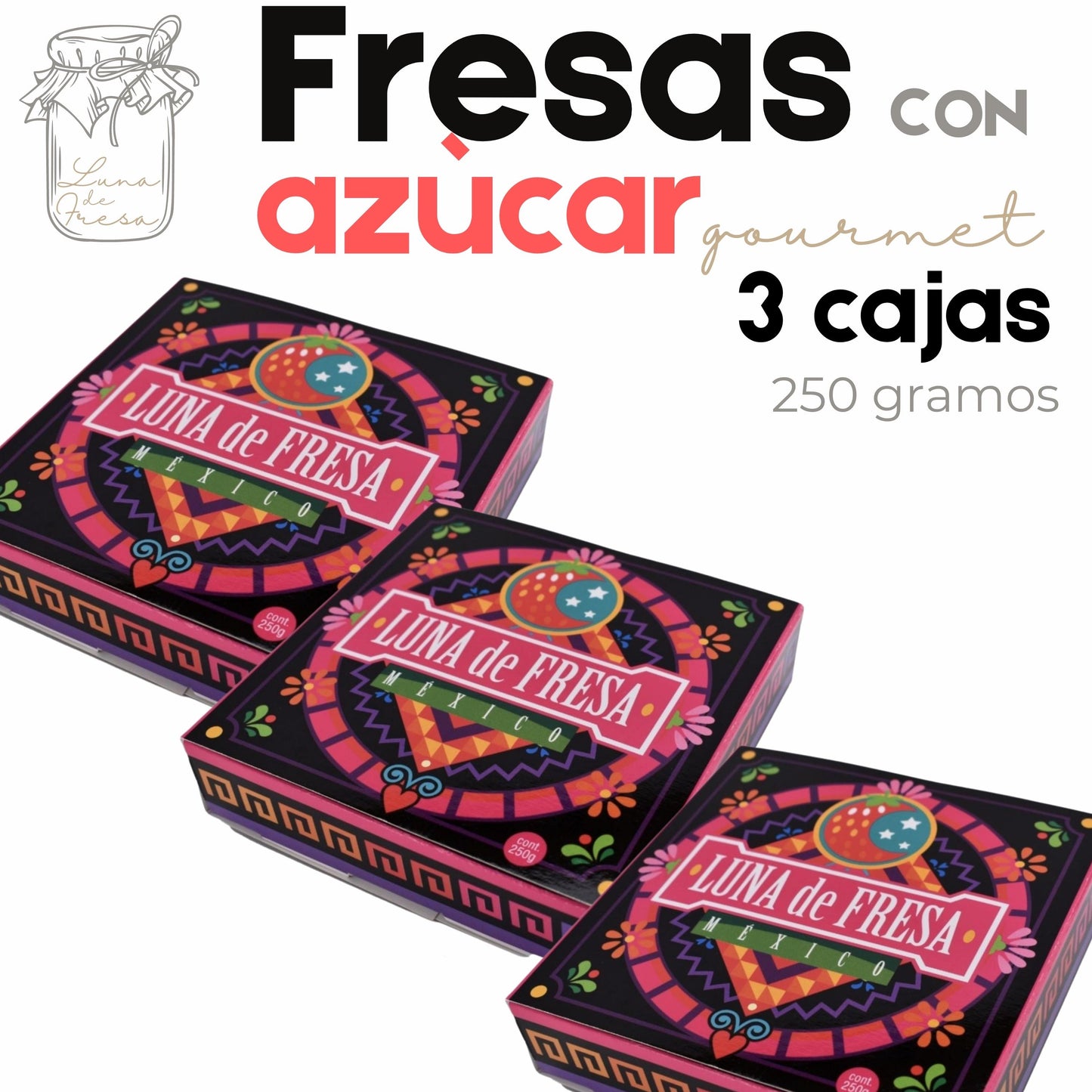 Fresas con azúcar | Fresas cristalizadas | 750grs | Mexpofood