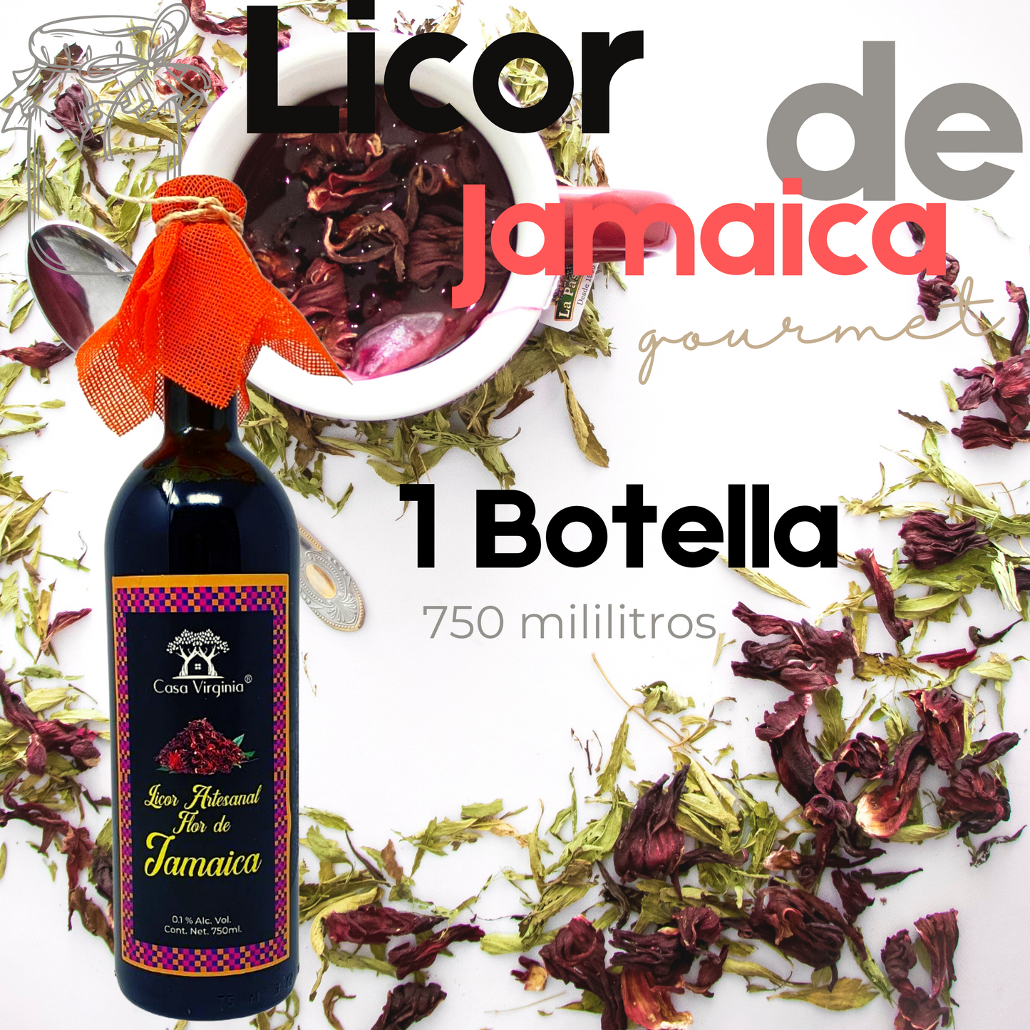 Bebida Artesanal de Jamaica Casa Virginia 750 Ml
