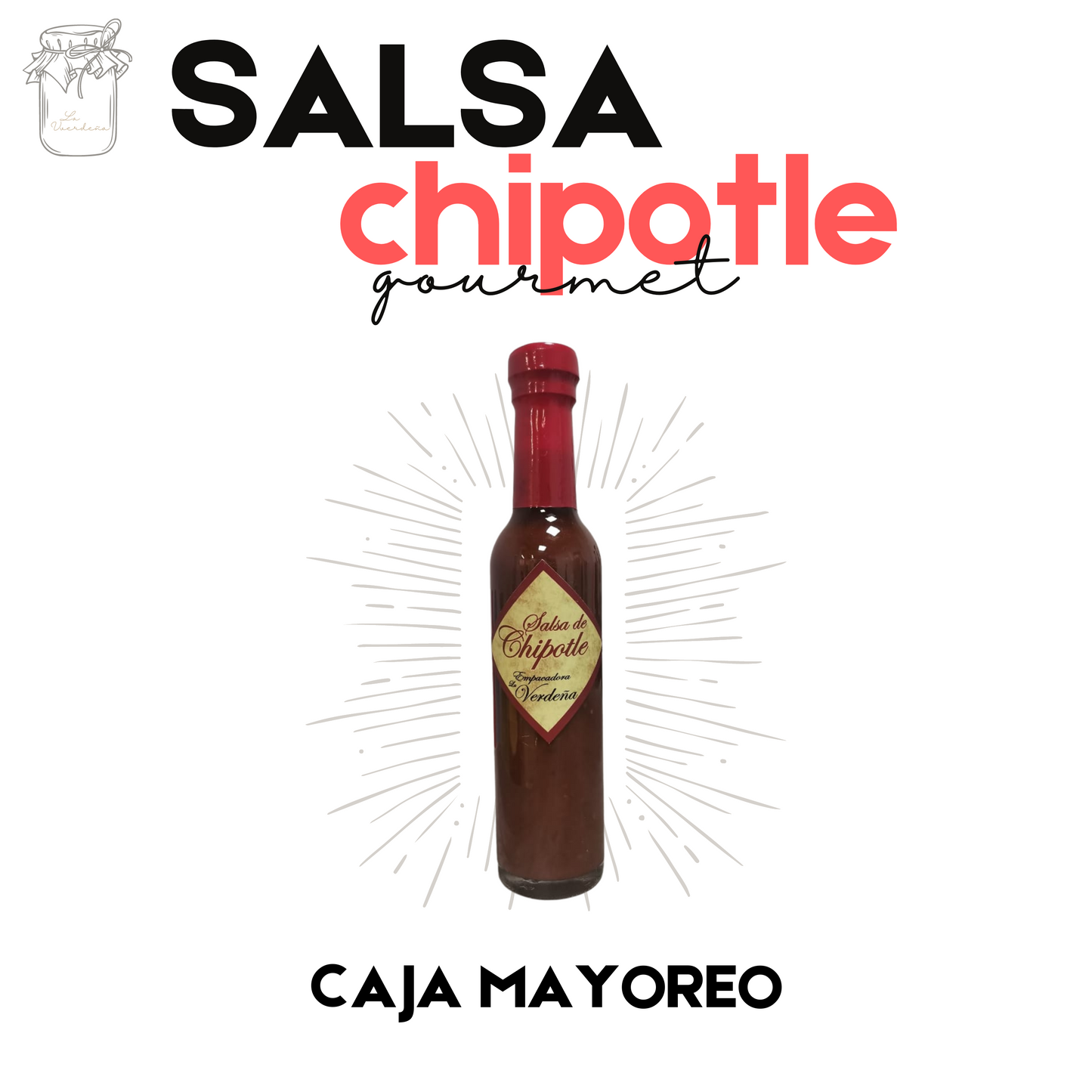 Salsa de chipotle | Gourmet | Artesanal | 24 frascos | Mexpofood