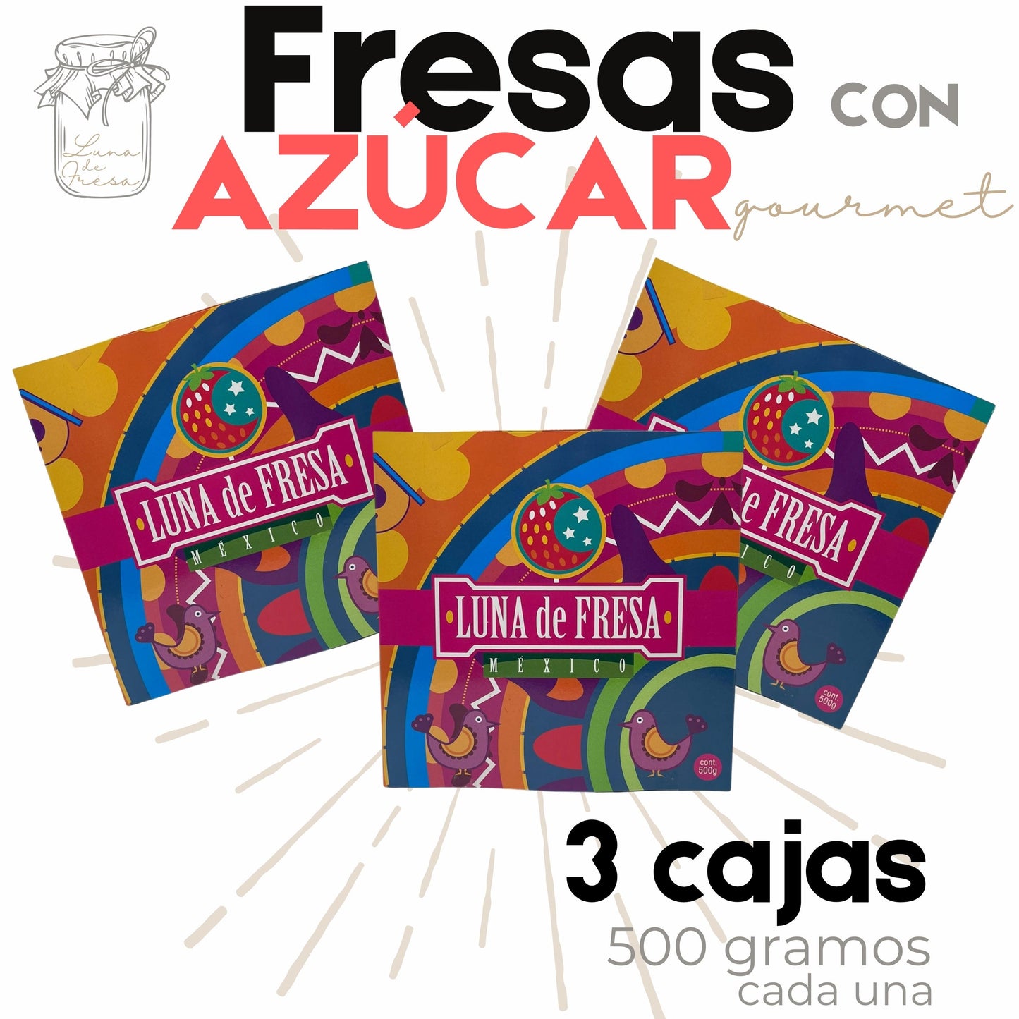 Fresa con azúcar | Gourmet | 1.5 kg | Cristalizadas | Mexpofood