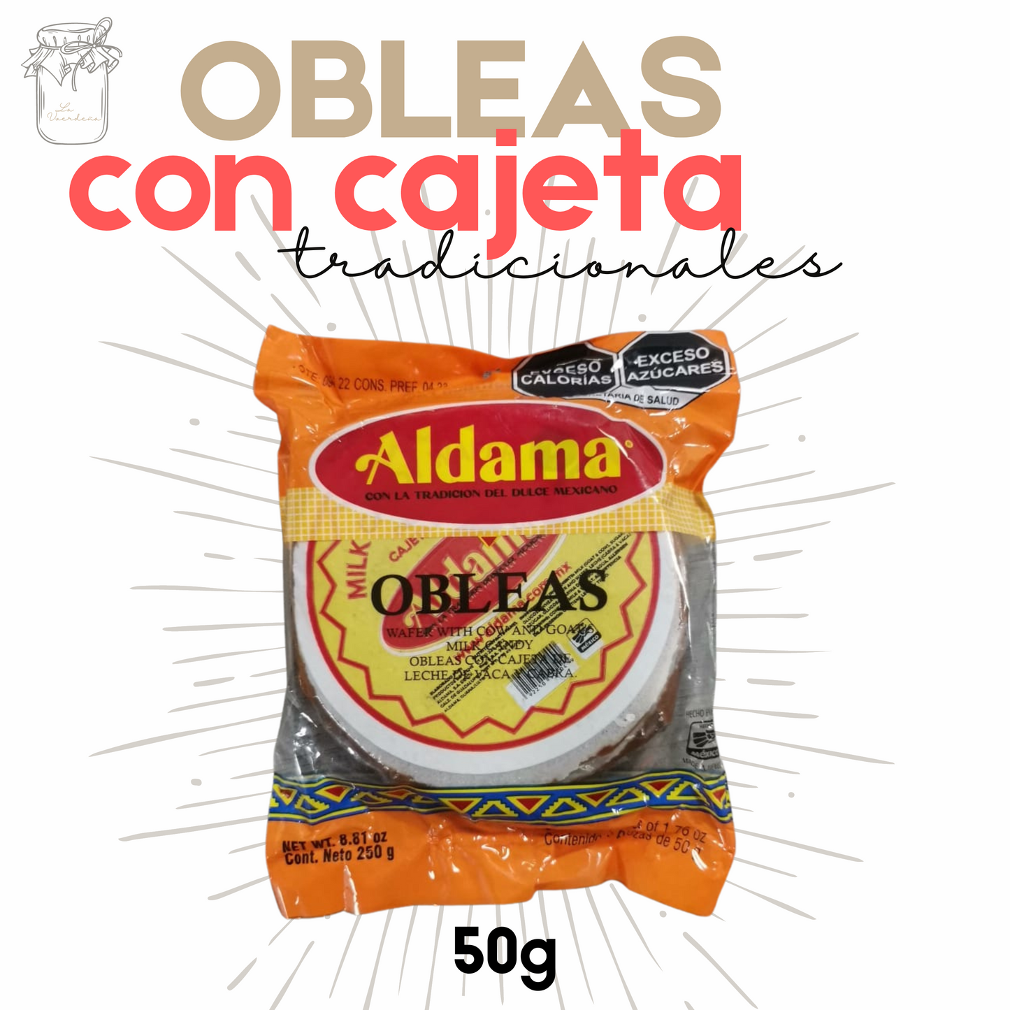 Obleas Con Cajeta | 4 Pack | 250g | Mexpofood