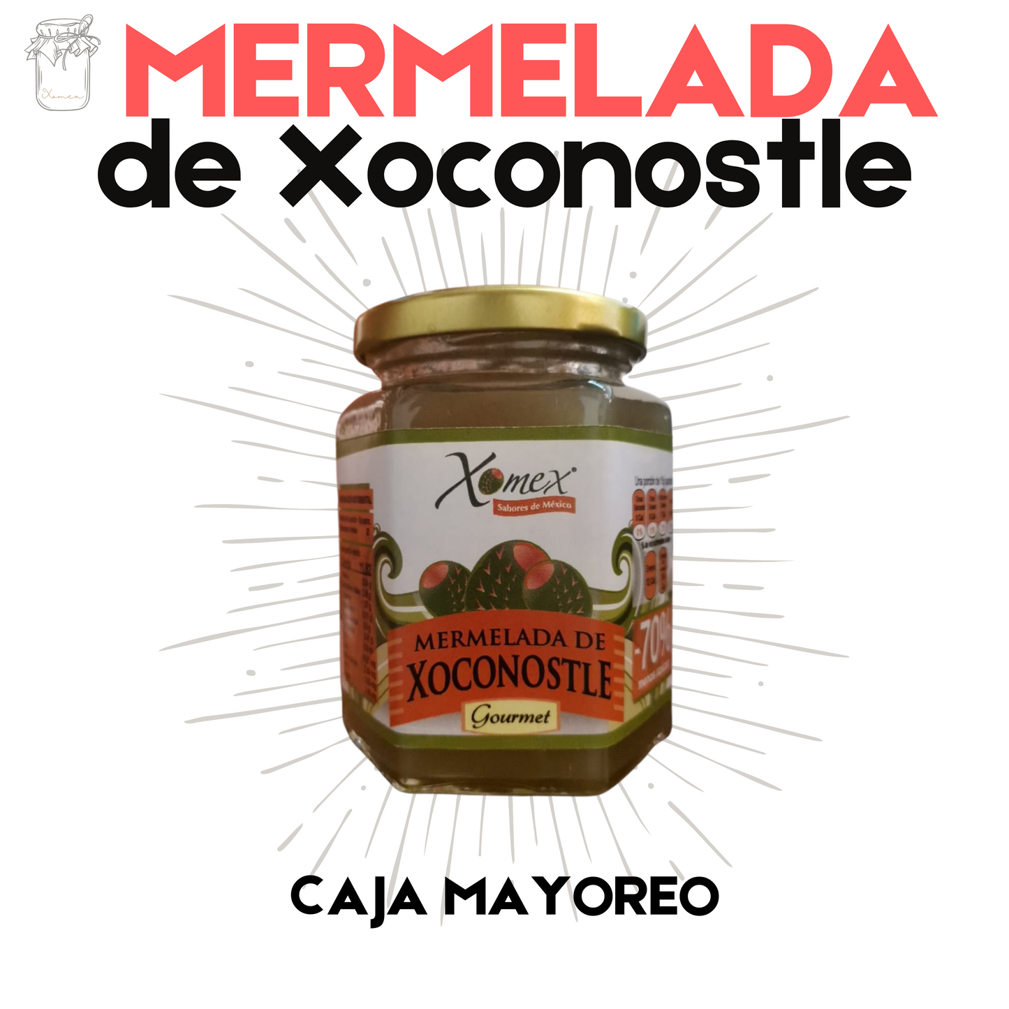 Mermelada de Xoconostle | Xoconostle Fruit | 100% natural | 12 frascos | Mexpofood