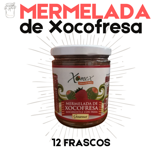 Mermelada de Xocofresa | Xoconostle y Fresa | 100% natural | 12 frascos | Mexpofood