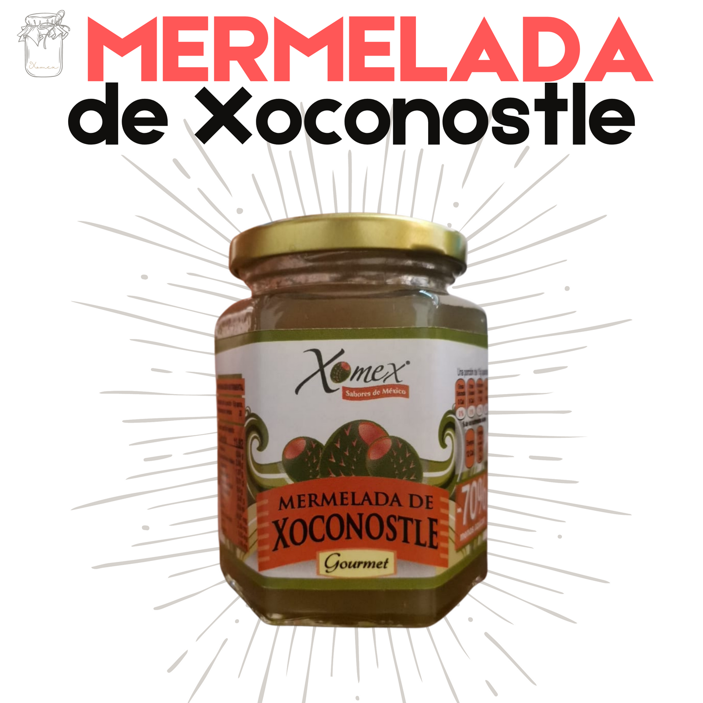 Mermelada de Xoconostle | Xoconostle Fruit | 100% natural | 300g | Mexpofood