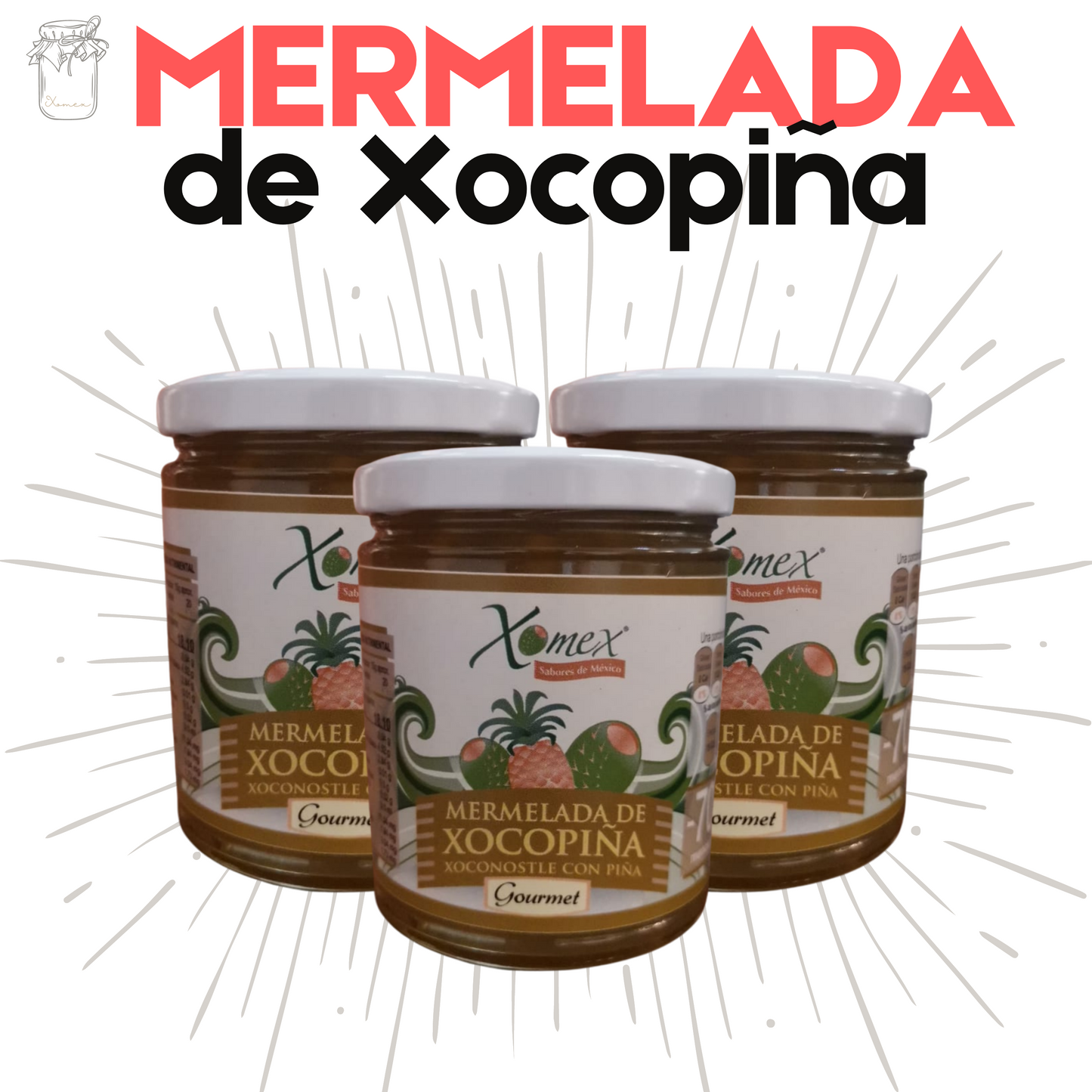 Mermelada de Xocopiña | Xoconostle y Piña | 100% natural | 900g | Mexpofood