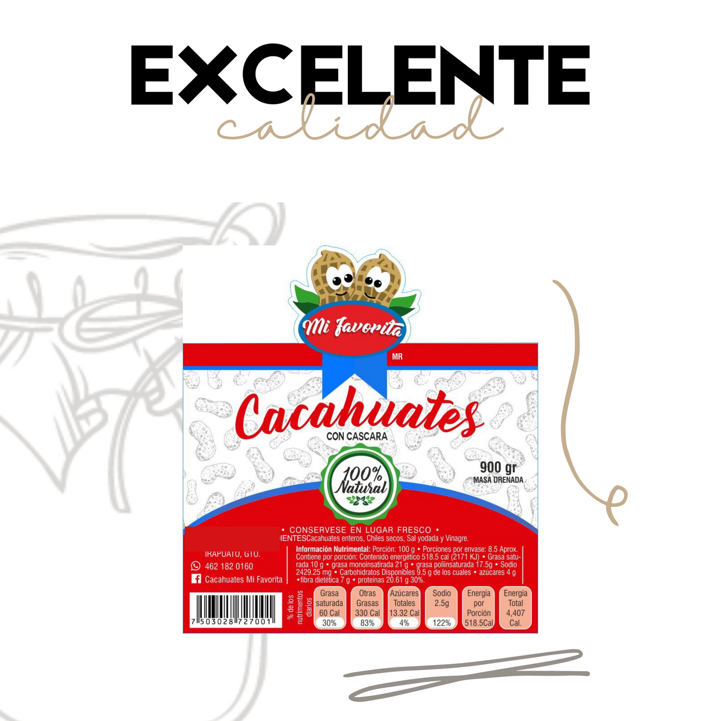 Cacahuates en Vinagre | 12 bolsas | Botana tradicional | Mexpofood
