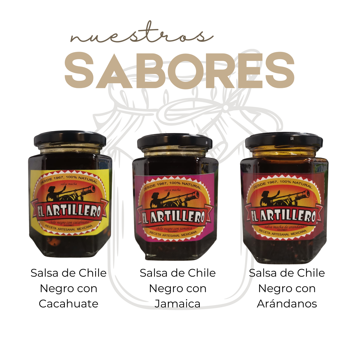 Salsa de Chile Negro | Con Cacahuate | Artesanal | Salsas Tradicionales | 3 frascos | Mexpofood