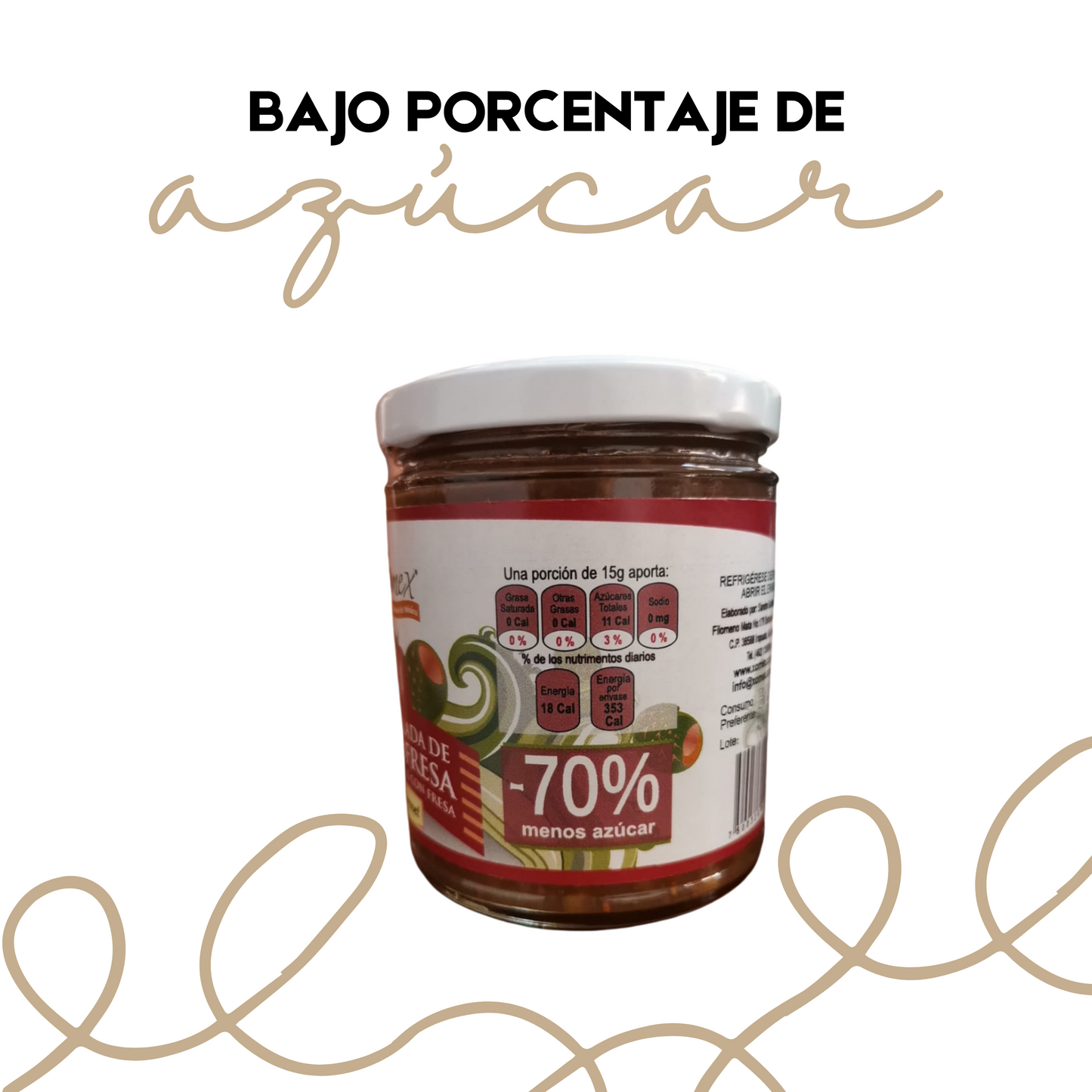 Mermelada de Xocofresa | Xoconostle y Fresa | 100% natural | 300g | Mexpofood
