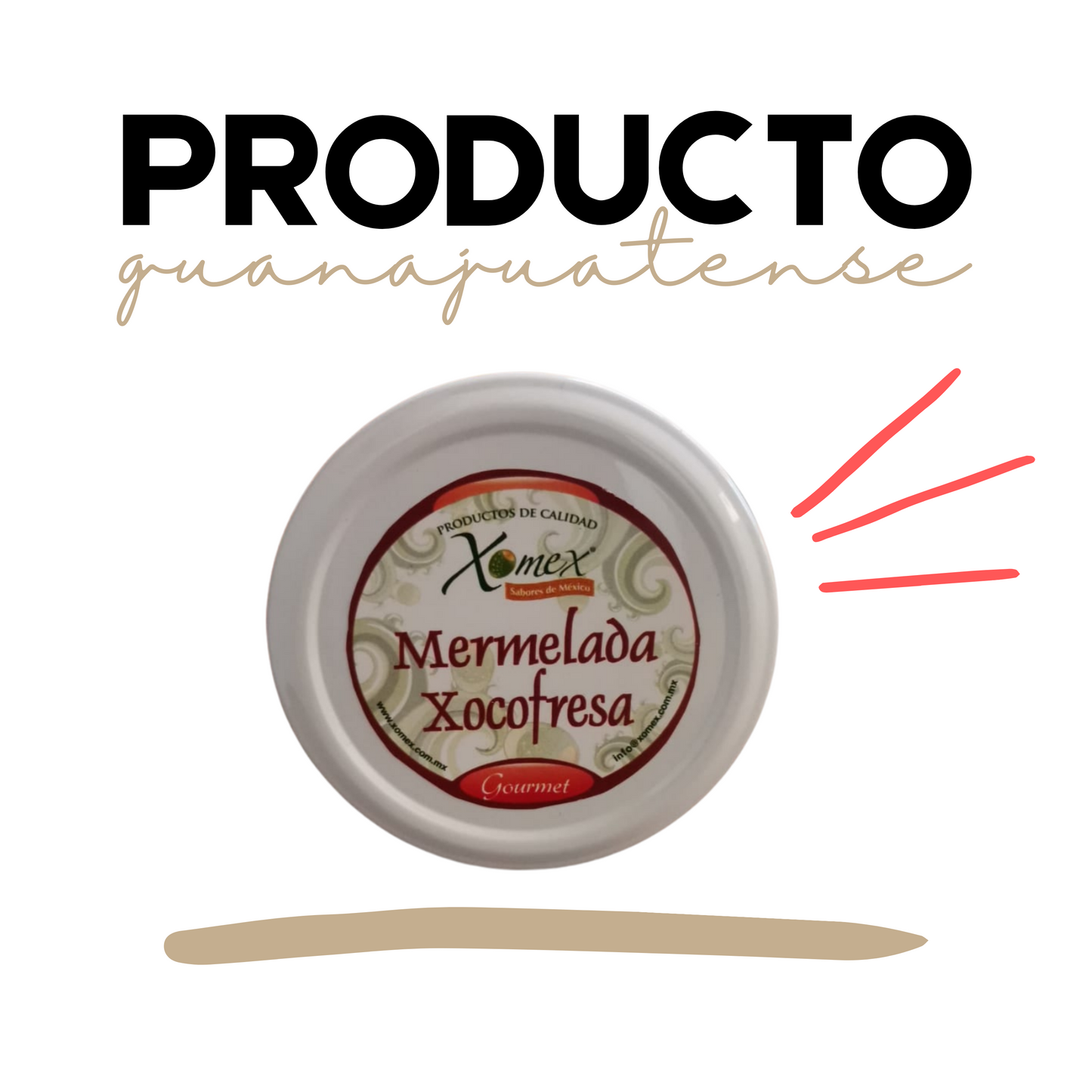 Mermelada de Xocofresa | Xoconostle y Fresa | 100% natural | 300g | Mexpofood