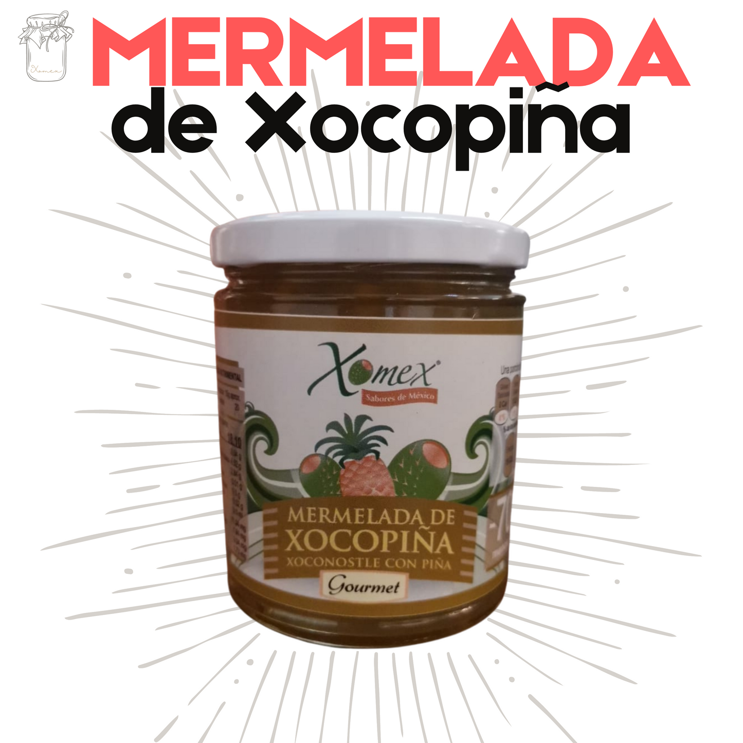 Mermelada de Xocopiña | Xoconostle y Piña | 100% natural | 300g | Mexpofood