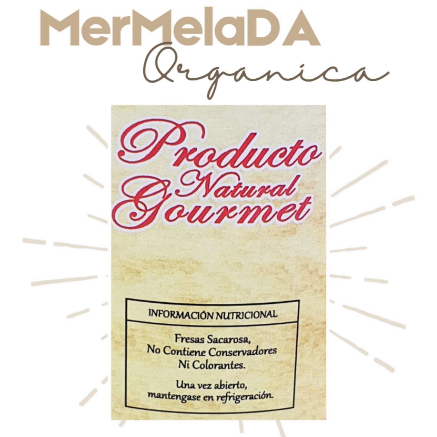 Mermelada de Fresa | Orgánica | Artesanal | Gourmet | Caja Mayoreo | 500g | Mexpofood