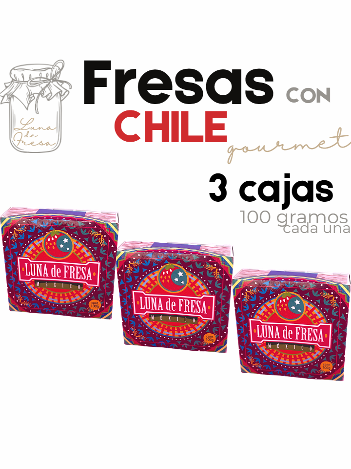 Fresas Con Chile | Fresas Cristalizadas | 300g | Mexpofood