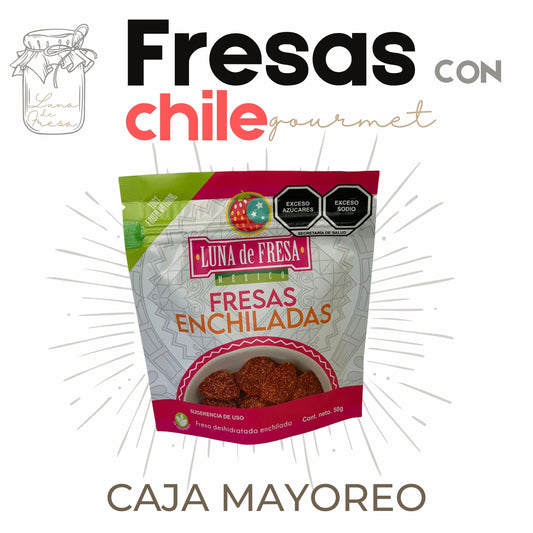 Fresas Cristalizadas | Chamoy | Caja Mayoreo | 50grs