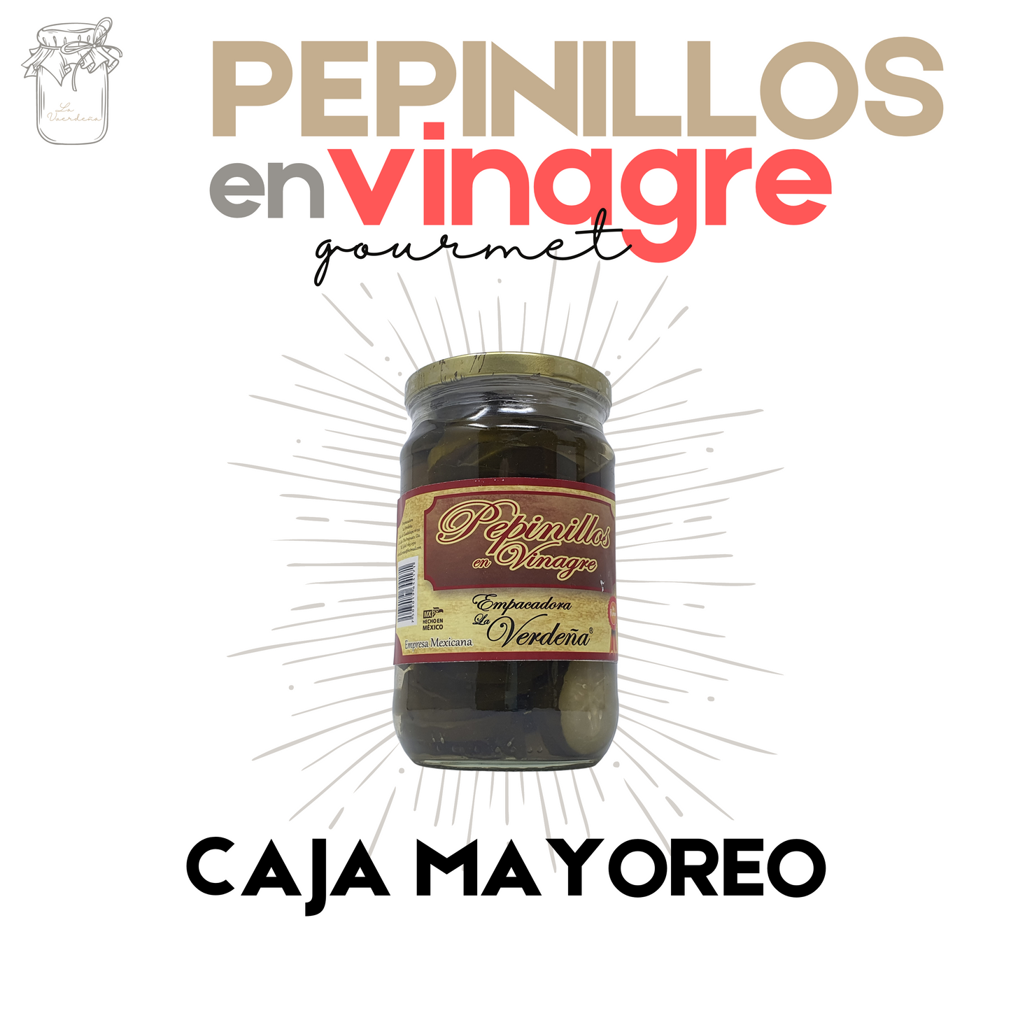 Pepinillos en Vinagre | Gourmet | Artesanal | 12 frascos | Mexpofood