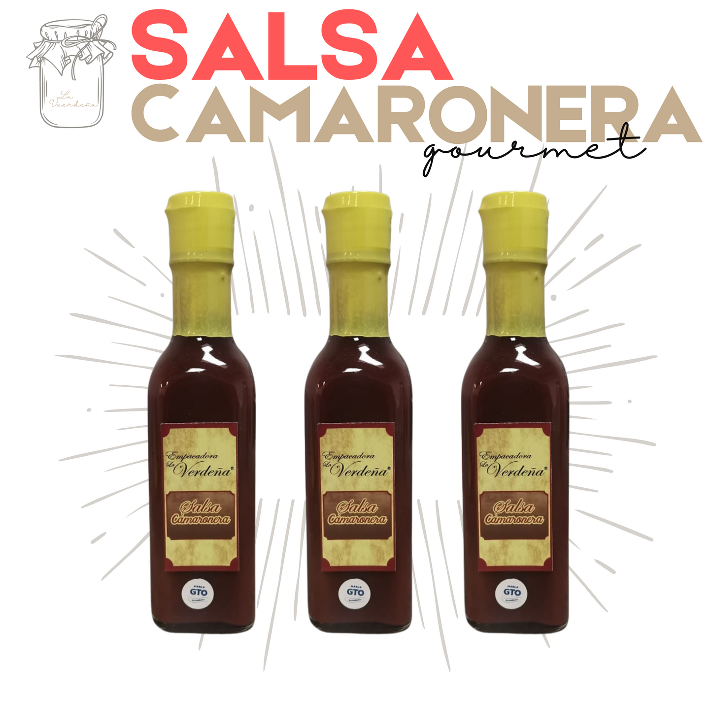 Salsa Camaronera | Cóctel de camarones | Gourmet | 3 botellas | Mexpofood