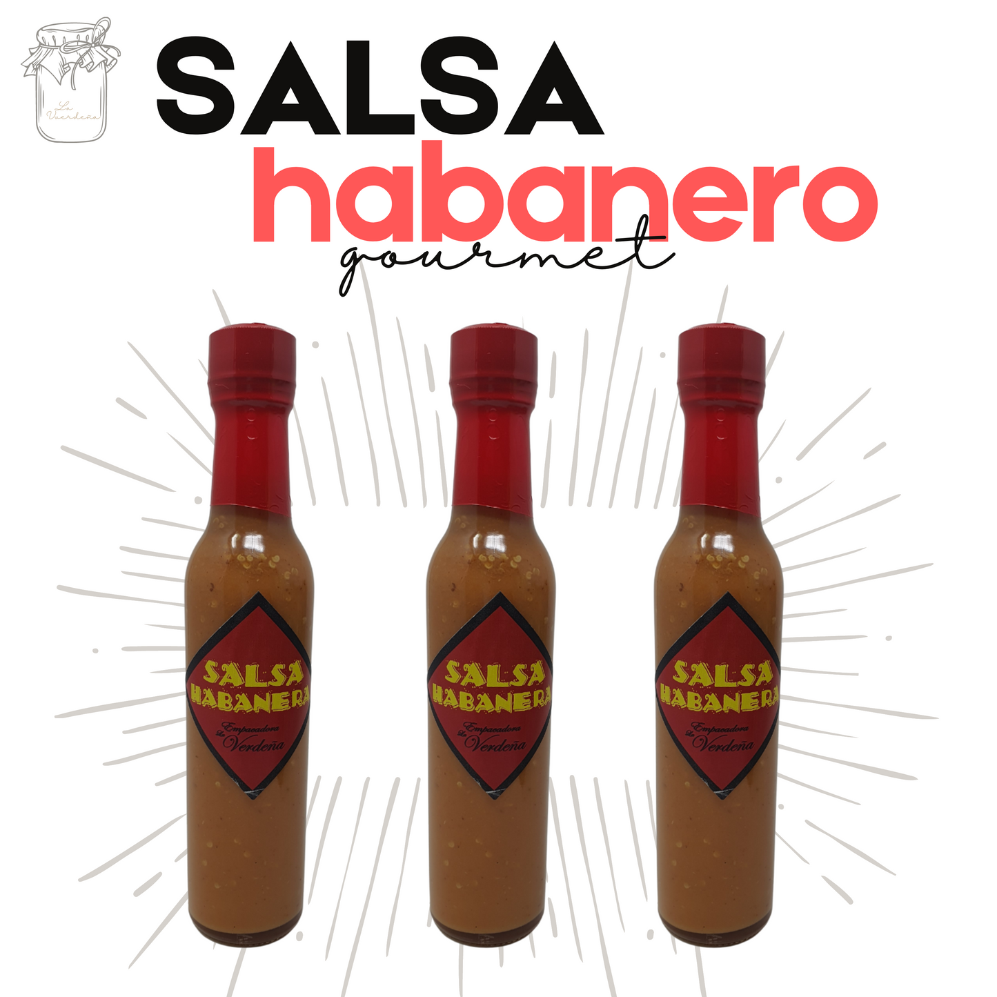 Salsa habanera | Gourmet | Tradicional | 3 frascos | Mexpofood