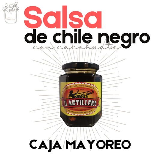 Salsa de Chile Negro | Con Cacahuate | Artesanal | Salsas Tradicionales | Caja Mayoreo | Mexpofood