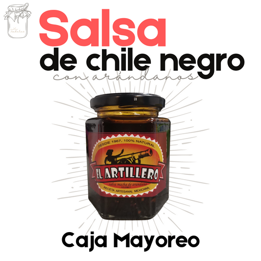 Salsa de Chile Negro | Con Arándanos | Artesanal | Salsas Tradicionales | Caja Mayoreo | Mexpofood