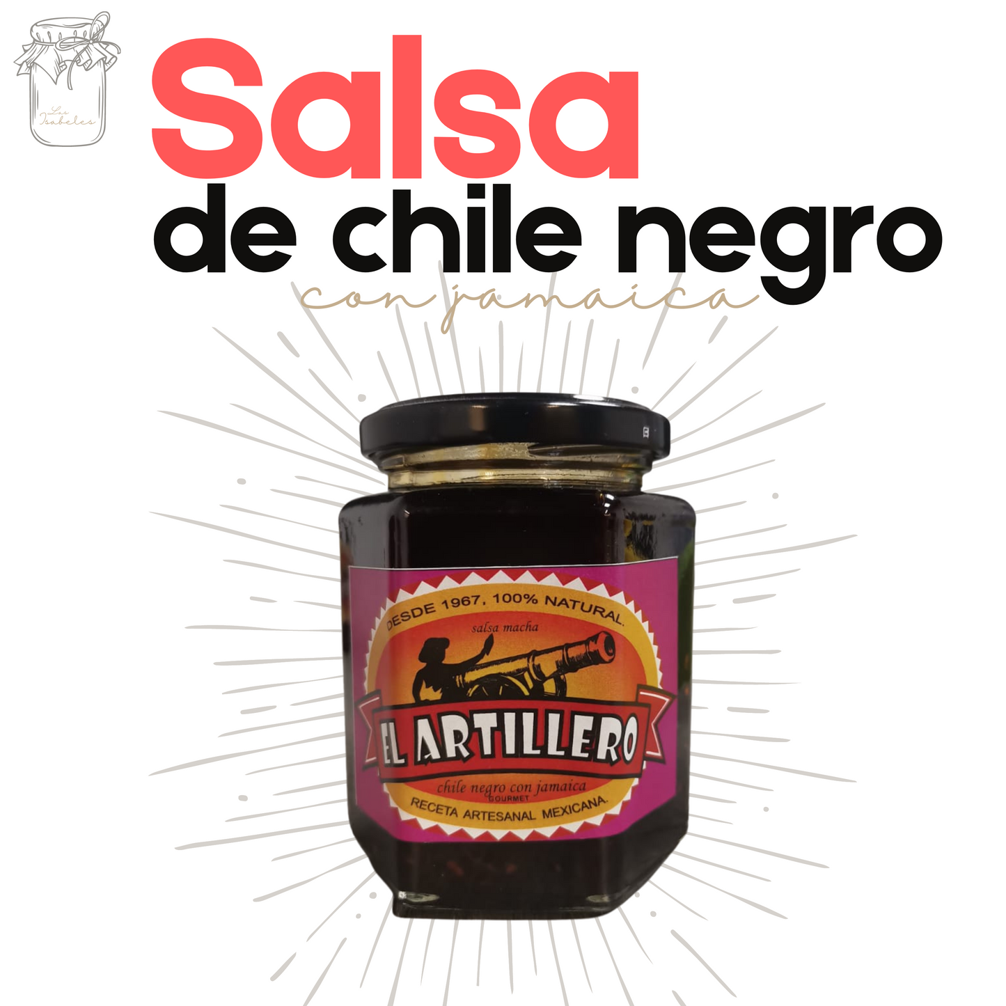 Salsa de Chile Negro | Con Jamaica | Artesanal | Salsas Tradicionales | 250g | Mexpofood