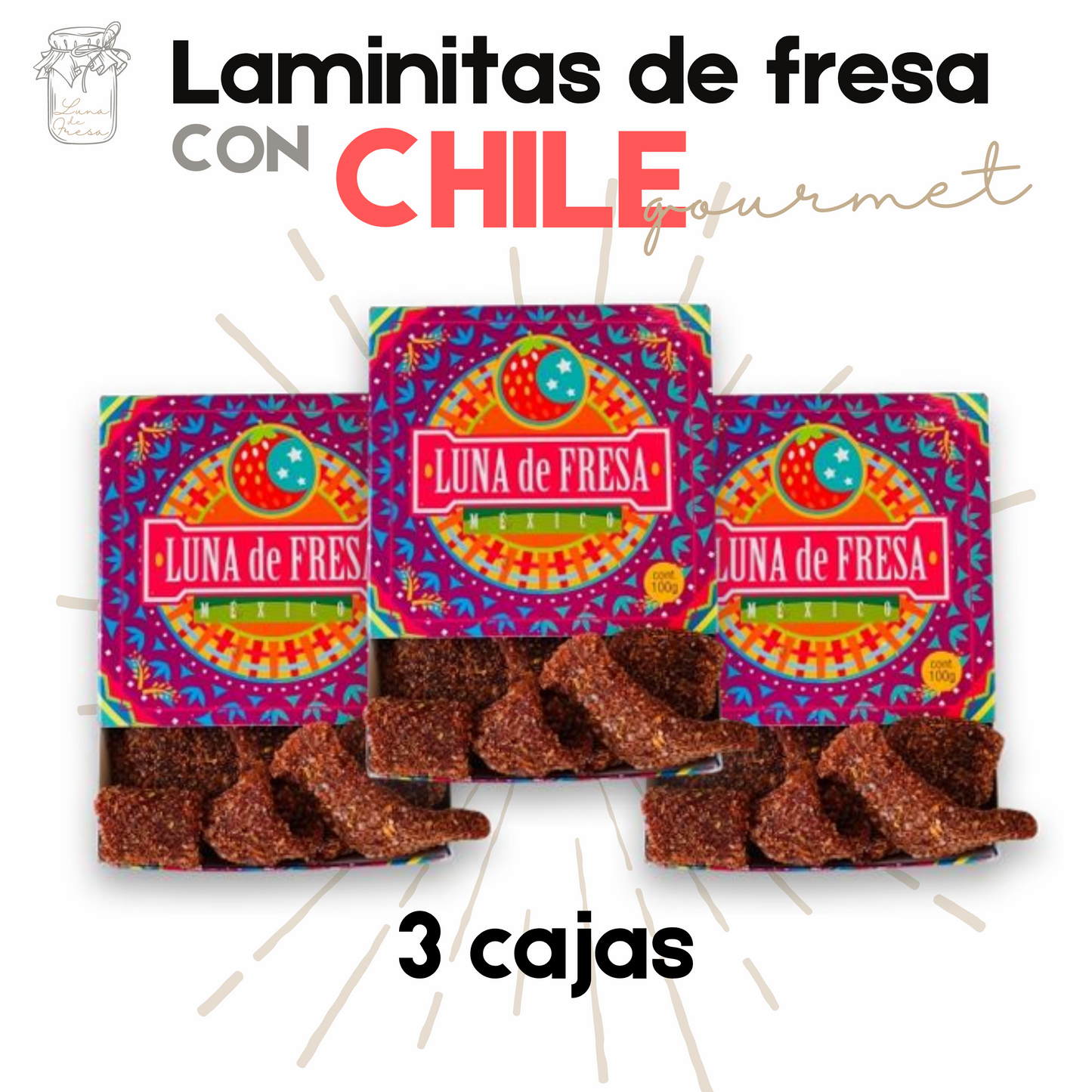 Laminitas Fresa | Chamoy | Gourmet | 300g | Mexpofood