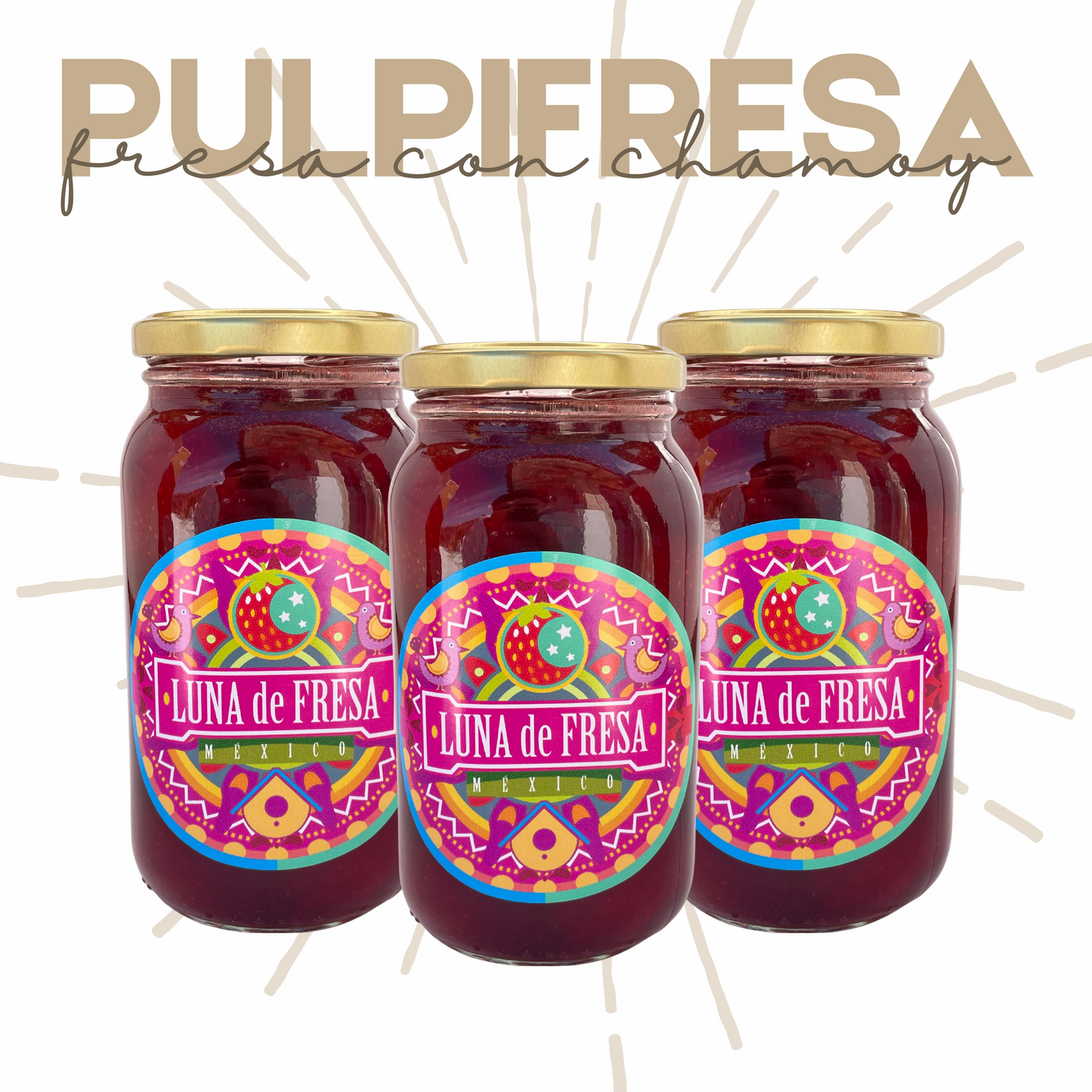 Pulpifresa | Mermelada de Fresa y Chamoy | 3 piezas | Gourmet | Mexpofood